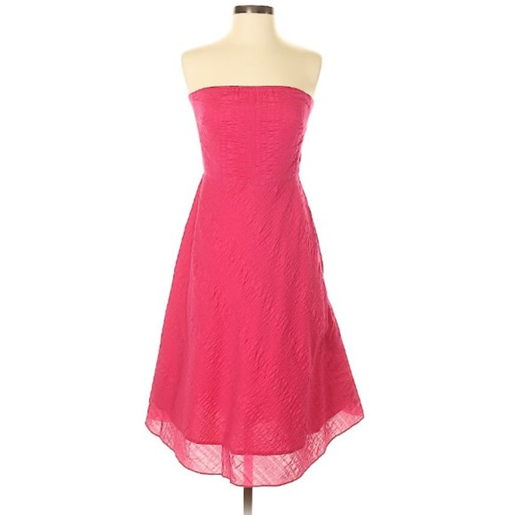 CLEARANCE J Crew Textured Strapless Pink Dress - Picture 1 of 3